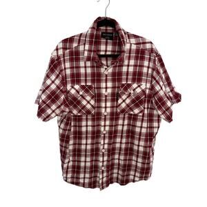Harley-Davidson Men’s Red Plaid Short Sleeve Button-Up Shirt XL Cotton